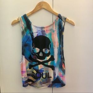 SoulCycle Multicolor Skull Tank Top